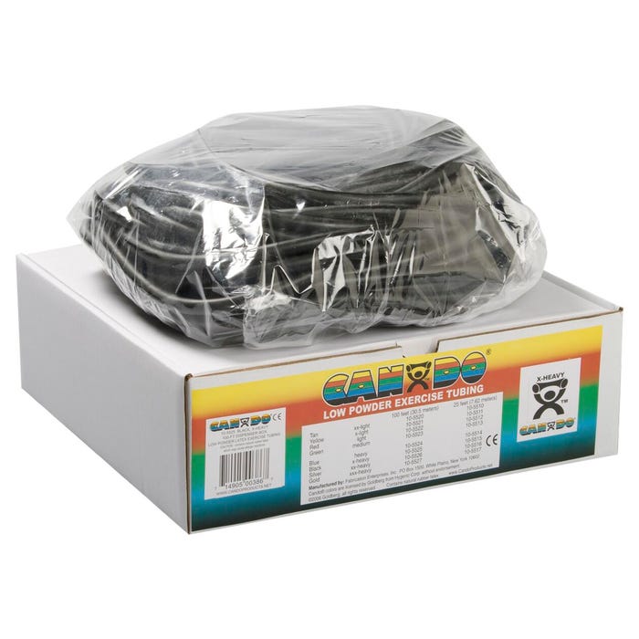 CanDo Exercise Tubing, Extra Heavy, 100 Feet, Black