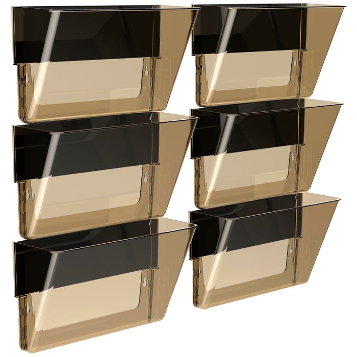 Storex Magnetic Wall Pockets, Letter Size, Smoke, Pack of 6