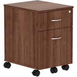 Lorell Revelance Walnut Laminate Mobile Pedestal, B/F, 15-3/4 x 19-7/8 x 22-7/8 Inches, Walnut