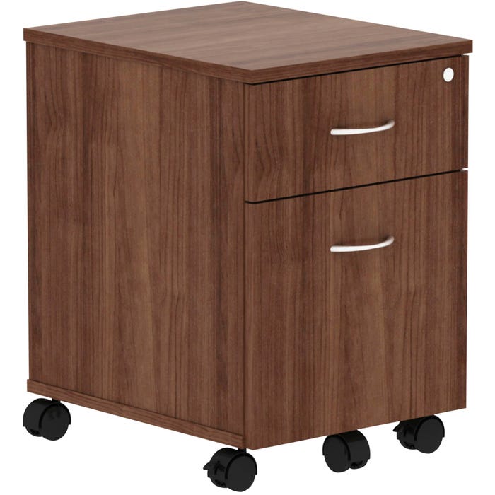 Lorell Revelance Walnut Laminate Mobile Pedestal, B/F, 15-3/4 x 19-7/8 x 22-7/8 Inches, Walnut