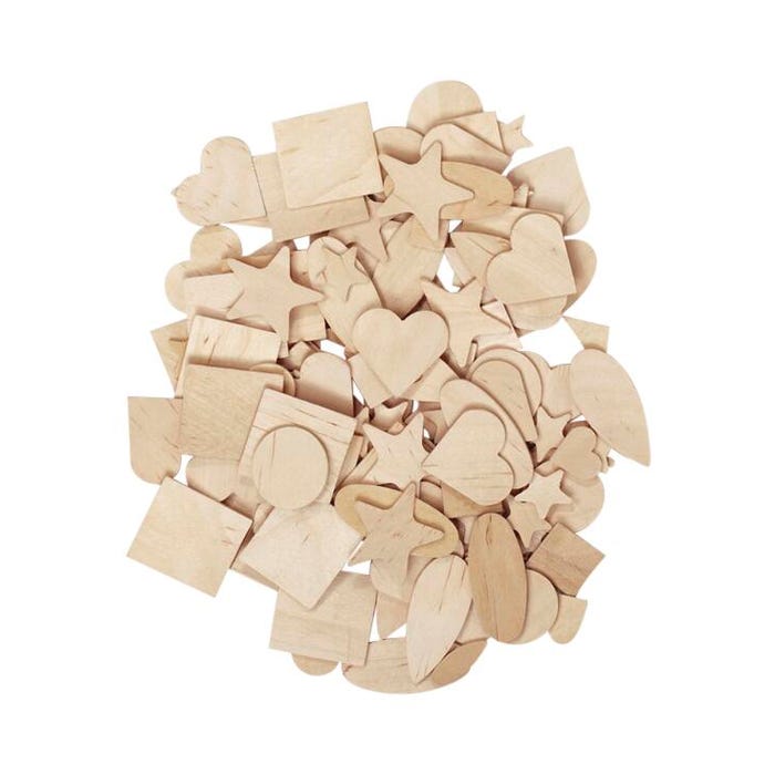Creativity Street Wood Shapes, Natural Assortment, Set of 1000