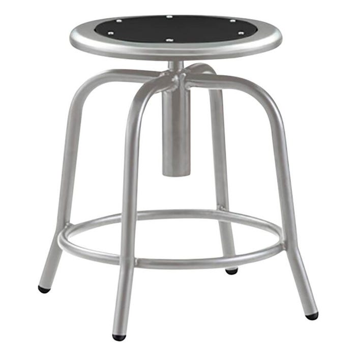 National Public Seating Designer Lab Stool, 18 to 25 Inch Seat Height, Gray Base