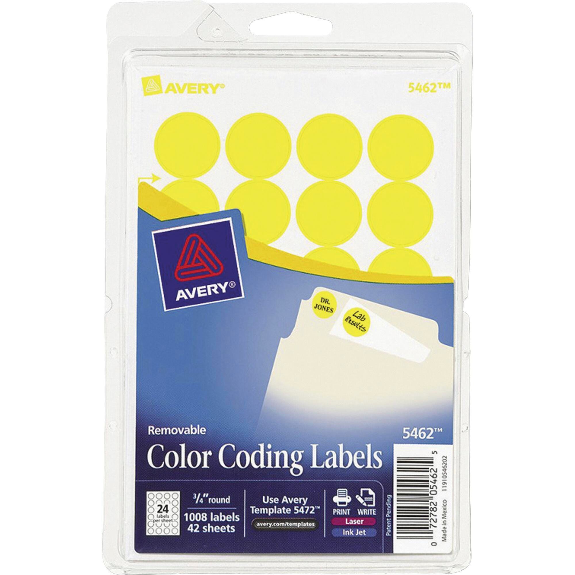 Avery Printable Color Coding Labels Yellow