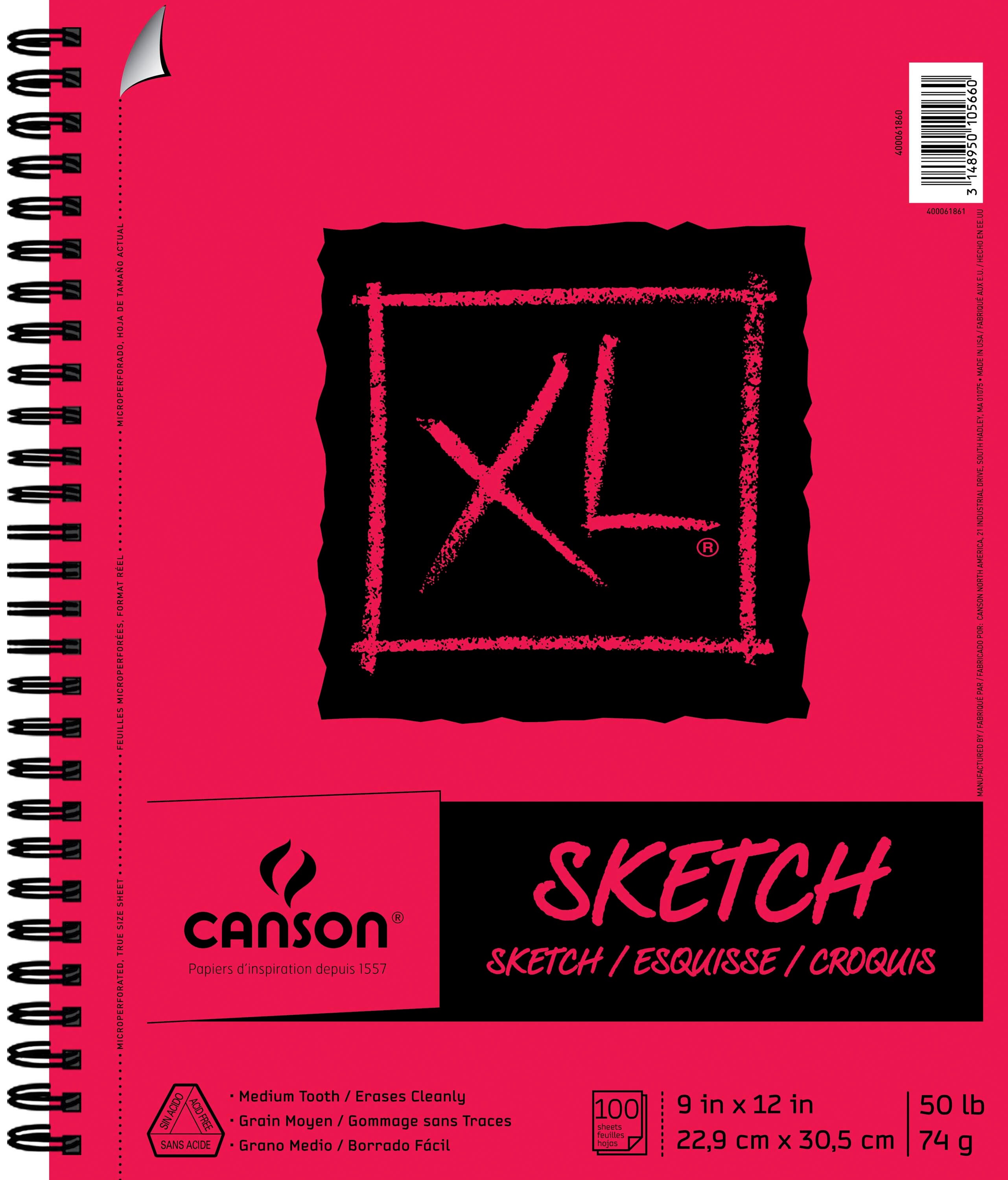Image for Canson XL Sketch Pad, Side Wire, 9 x 12 Inches, White, 100 Sheets from School Specialty