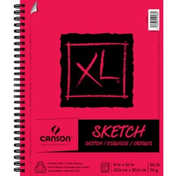 Image for Canson XL Sketch Pad, Side Wire, 9 x 12 Inches, White, 100 Sheets from School Specialty