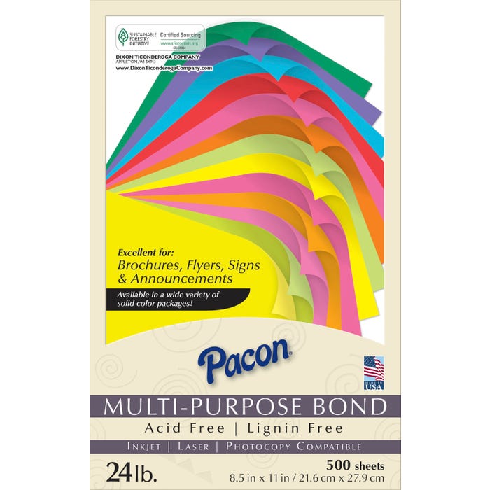 Pacon Multi-Purpose Paper, 8-1/2 x 11 Inches, Hot Pink, Pack of 500