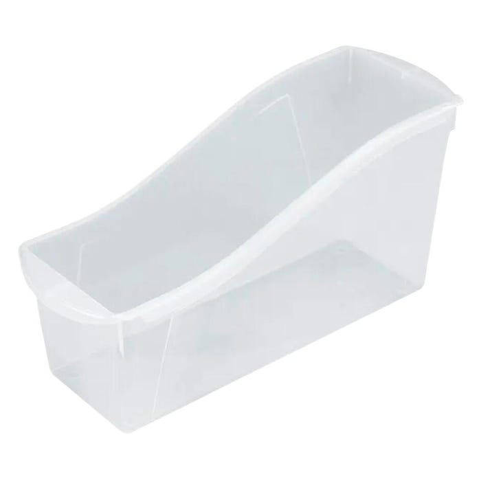 Storex Interlocking Book Bin, Large, 14-1/4 x 5-1/4 x 7 Inches, Translucent
